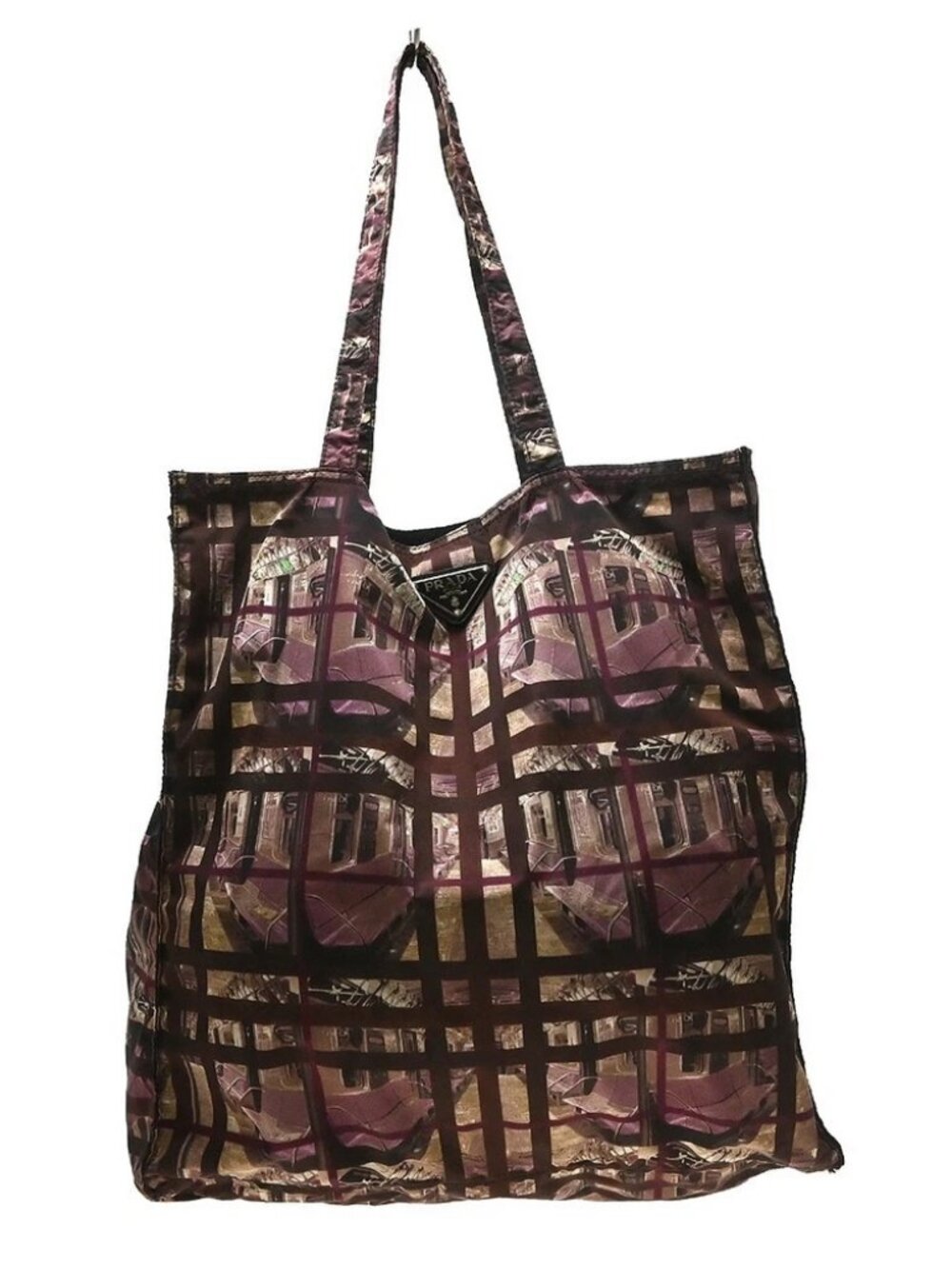 Prada Bordeaux Nylon Tote Handbag